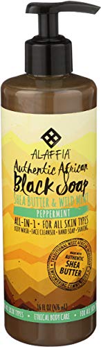 Alaffia Authentic African Black Soap Peppermint 16 fl.oz