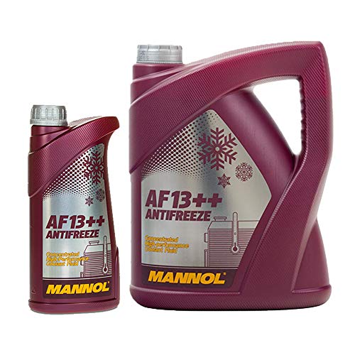 MANNOL 5 + 1 Liter, AF13++ Antifreeze Kühlerfrostschutz Konzentrat Rot G13