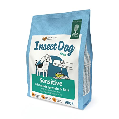 Green Petfood InsectDog Sensitive Adult (5 x 900 g) | Hundefutter mit Insekten als einzige tierische Proteinquelle | nachhaltiges Trockenfutter für ausgewachsene Hunde | 5er Pack