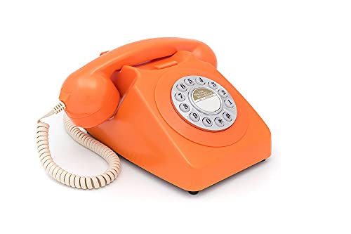 GPO 746PUSHORA - Nostalgie Telefon im 70er Jahre Design, Orange