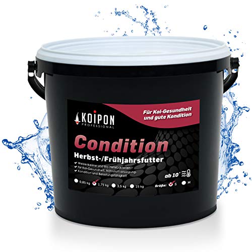 KOIPON Condition 1,75 kg 3mm Fischfutter Pellets Frühjahr & Herbst schwimmend, Teichfutter für japanische Koi, Koifutter als Goldfischfutter geeignet