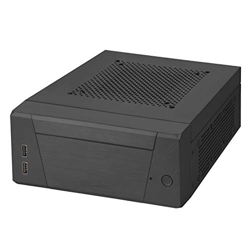 Silverstone SST-ML10B - Milo Mini-ITX kompaktes HTPC Desktop Gehäuse, modulares Design, Inklusive VESA-Montageplatte, schwarz
