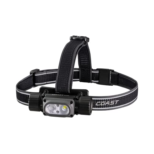 Coast WPH34R 2000 Lumen Waterproof Ultra Bright IP68 USB Rechargeable-Dual Power Headlamp, 6 Modes with Spot and Flood Beams, Blue/Black