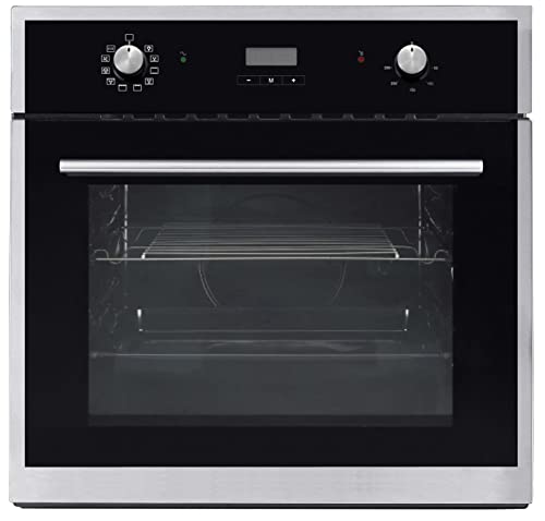 Einbau-Backofen, 56 l, Glas/Edelstahl, schwarz