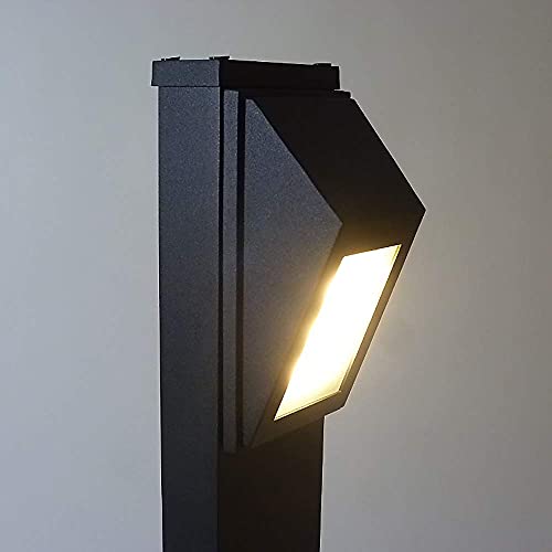 Dapo LED-Außen-Steh-Leuchte-Lampe PRATO Alu-Druckguß schwarz/Kunsstoff, 6 feste LEDs 6W; H: 65,5cm, L: 10cm, B: 5cm, Sockel 7x15cm, IP54