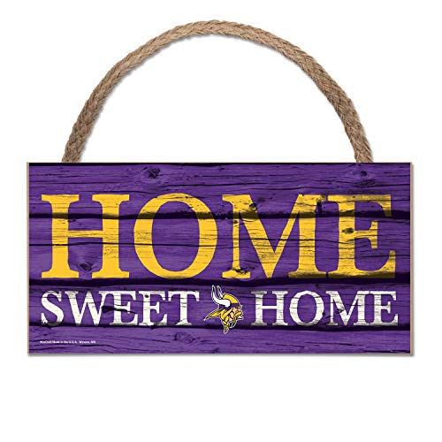 Wincraft NFL Schild aus Holz Minnesota Vikings Holzschild Wood Slogan Home Sweet Home