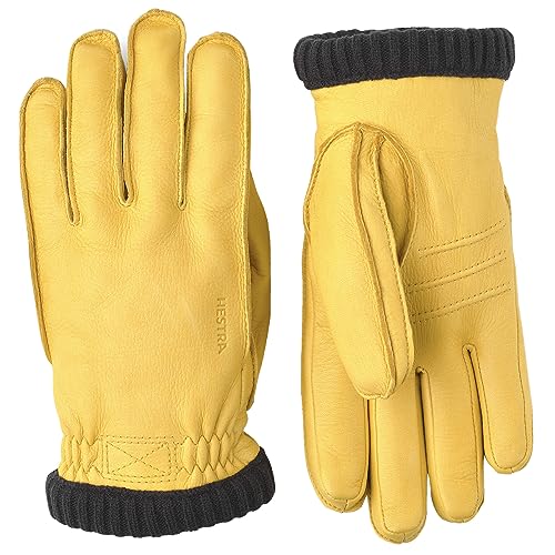 HESTRA Handschuhe/Lederhandschuhe Deerskin Prima Ribbed gelb (510) 10