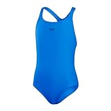 Speedo ECO Endurance+ Medalist Badeanzug für Mädchen, Blau, 7-8 Jahre