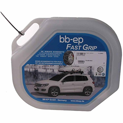 BB-EP Fast-Grip 9-215/65-17 - Feingliedrige Schneekette 9mm mit Selbstspann-Mechanismus für die Reifengröße 215/65 R17 - TÜV, Ö-Norm (Made in Italy)