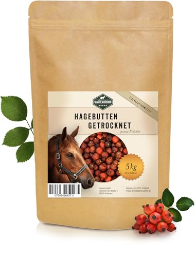 Martenbrown® Getrocknete Hagebutten für Pferde 5kg ganz - Vitamine für Pferd, Pony und Esel