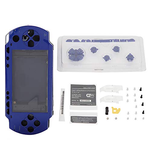 fasient Full Housing Case Cover Kit für PSP 1000, Ersatz für Gehäusedeckel Full Shell Housing Set mit Buttons Kit für PSP 1000 Replacement Shell(Blau)