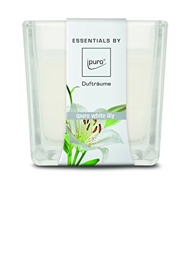 ipuro essentials Duftkerze white lily - Raumduft für ein blumig-zartes Raumklima - Kerze mit hochwertigen Inhaltsstoffen (170 g) - Perfekt als Geschenk