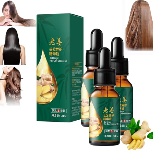 Anti-Hair Loss Hair Serum, Old Ginger Hair Care Essence Oil, Hair Growth Serum, Ginger Hair Growth Essential Oil, Ginger Plant Extract Anti Hair Loss for Women Men, Old Ginger Hair Care Essence Oil 30