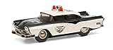 Schuco 450176000 Micro Racer Fairlane Police, 1045/1, Modellauto mit Rundumleuchten und Lautsprecher auf Dach, Die-cast mit Aufziehmotor, schwarz/Weiss, geschlossener Karton mit Schiebehülle