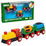 BRIO World 33319 Zug mit Batterielok - Mit beweglichem Kohlewaggon und rotierendem Zementmischer - Geeignet für Kinder ab 3 Jahren