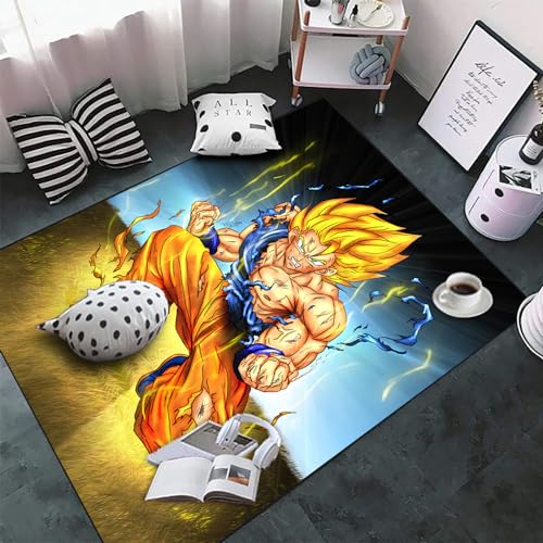 ZENCIX Anime-Teppich, rutschfest, weich, verdickt, Verriegelungskante, groß, 3D-Druck, Cartoon-Matten, Teppich für Schlafzimmer, Wohnzimmer, 120 x 180 cm, 24