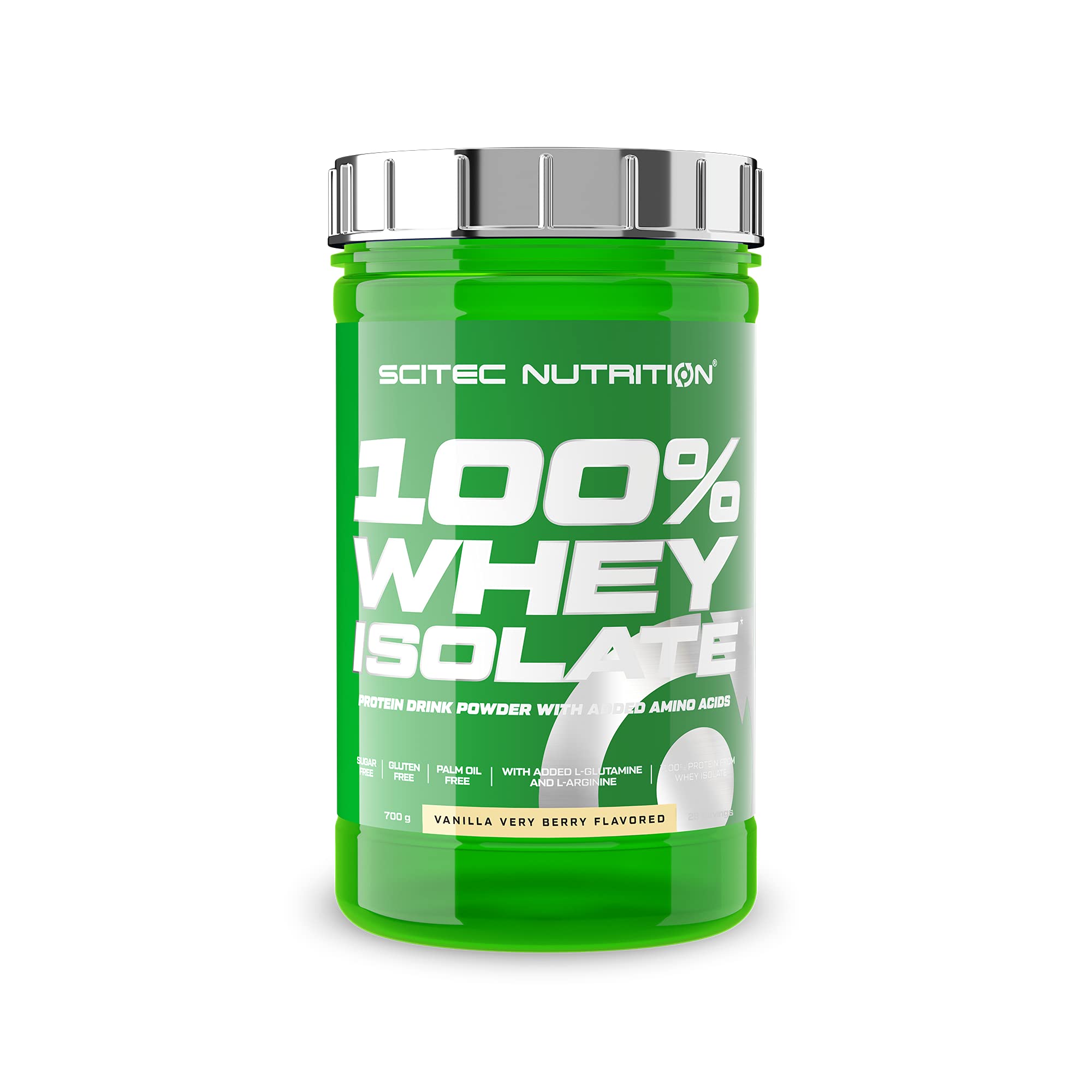 Scitec Nutrition 100% Whey Isolate - Reine Proteinleistung mit BCAAs - Glutamin & Arginin - Zucker- & Glutenfreie Formel, 700g, Vanille-Waldfrucht