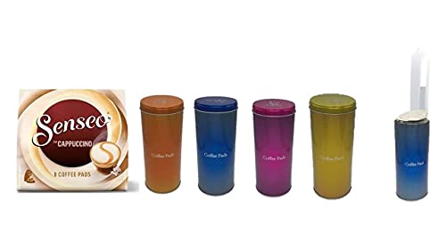 Geschenkset Muttertag Café Latte, 1er Pack + 4 Pad Dosen mit Motiven und 4 Padhebern