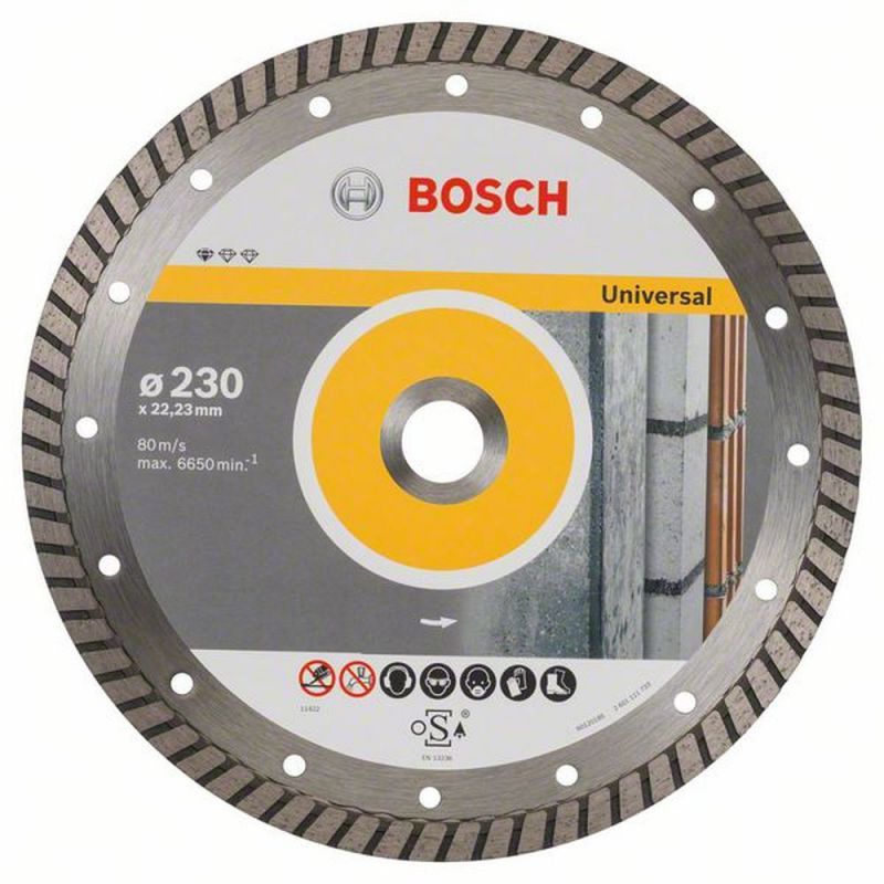 Bosch Diamanttrennscheibe Standard for Universal Turbo, 230x22,23x2,5x10 mm, 1er-Pack 2608602397