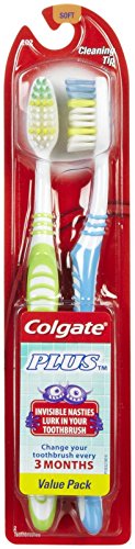 Colgate Plus-Zahnbürste, den Kopf voller Weich - 2 ct - 2 Stück