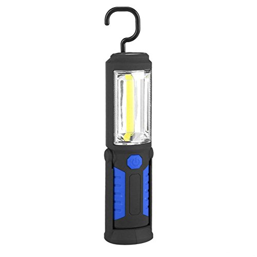 Zerodis Kabellose Wiederaufladbare 2200mAh COB LED Taschenlampe 650Lm 3W Camping Notarbeitsleuchte Lampe mit Magnetischen Unterstützung und Swivel Hook (Blau)