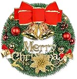 Weihnachtskranz, Dekoration für Haus und Weihnachten, Blumenkranz, Weihnachtsgirlande, mit Tannenzapfen, ideal für die Dekoration von Fenstern und Tür