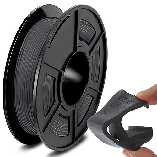 SUNLU TPU Filament 1.75 mm, Flexible TPU 3D Drucker Filament, Hohe Zähigkeit und Biegbarkeit, 500g Spule, Maßgenauigkeit +/-0.03 mm, Grau