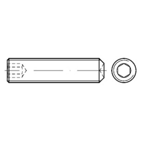 Gewindestift mit ISK und Ringschneide ISO 4029 Stahl 45 H blank M12x1,25x16mm