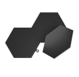 Nanoleaf Shapes Ultra Black Hexagon Erweiterungspack, 3 zusätzliche LED Panels - Smarte Modulare RGBW WLAN 16 Mio. Farben Wandleuchte Innen, Musik & Bildschirm Sync, Funktioniert mit Alexa