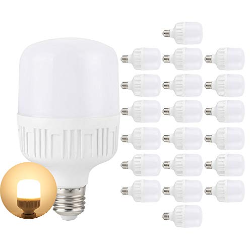 Mengjay 20 Stück 13W E27 LED Lampe 1300 Lumen, Kein Flackern und warmweiß E27 LED Leuchtmittel Ersatz 125W Halogenlampe, 360° Abstrahlwinkel, nicht dimmbar