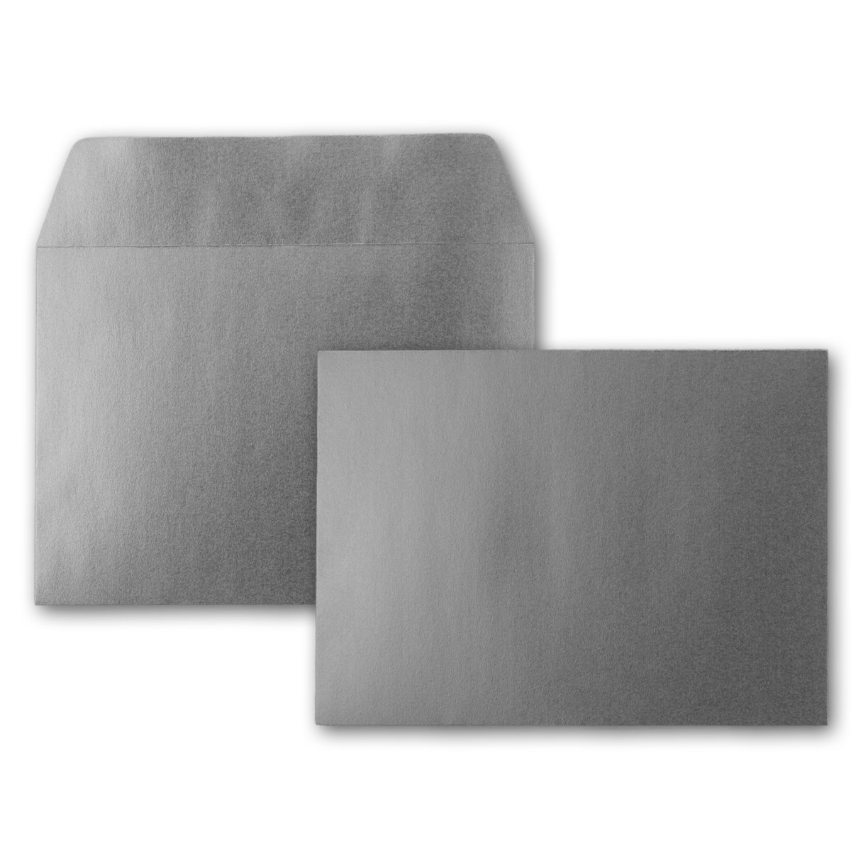 150x Silber-Metallic Brief-Umschläge DIN C6 Format 11,4 x 16,2 cm - Haftklebung - Kuverts ohne Fenster - Weihnachten, Grußkarten & Einladungen