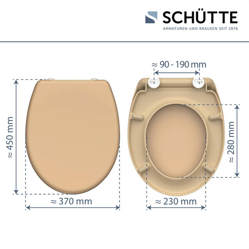 SCHÜTTE WC-Sitz, Duroplast, oval, mit Softclose-Funktion - beige