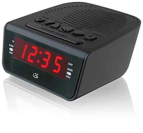 GPX c224b Dual Alarm Uhr am/fm Radio mit Rot LED Display (schwarz)