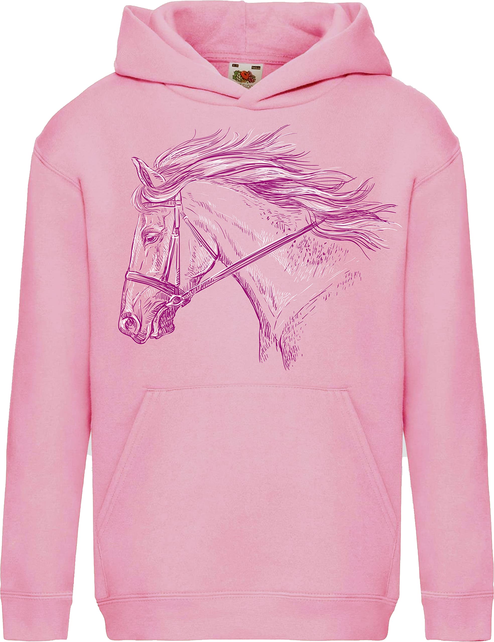 Baddery Pferde Pullover Mädchen - My Horse - Pferde Geschenk - Kinder Hoodie Pferd - Reitsport Bekleidung (152)