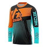 Men's Cycling Jersey， Mountain Bike Motocross Jersey Long Sleeve MTB T-Shirt Downhill Cycling Jersey，Atmungsaktiv Feuchtigkeitstransport Radtrikot (XXS,TYP-2)