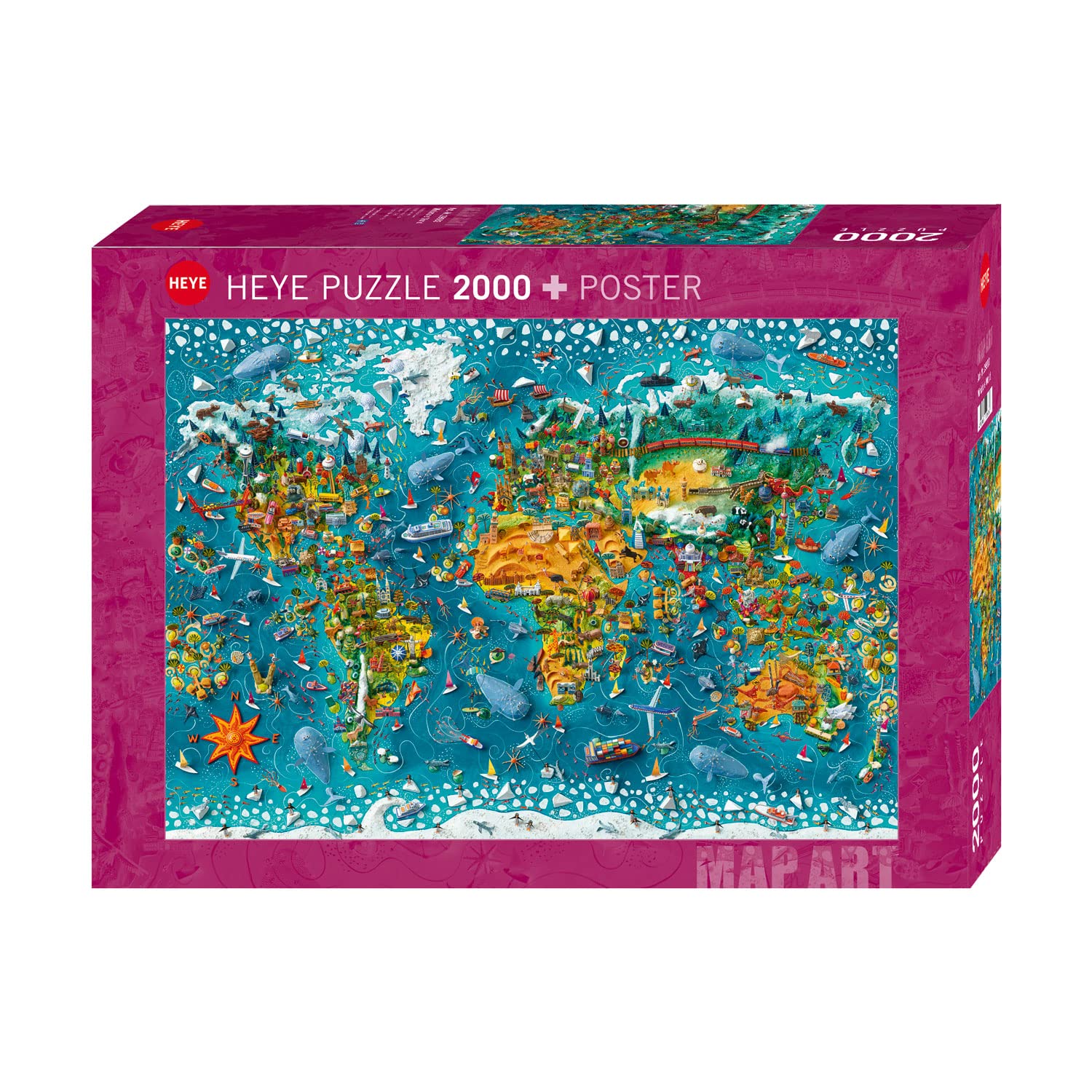 Heye Miniature World Puzzle, Teal/Turquoise Green