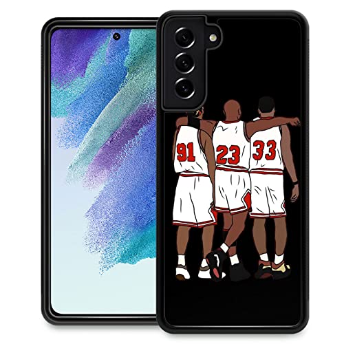 Goodsprout Kompatibel mit Samsung Galaxy S21 FE Hülle mit drei Basketballspieler Muster Design Kunststoff Samsung Galaxy S21 FE Hülle TPU Bumper Schutzhülle Samsung Galaxy S21 FE