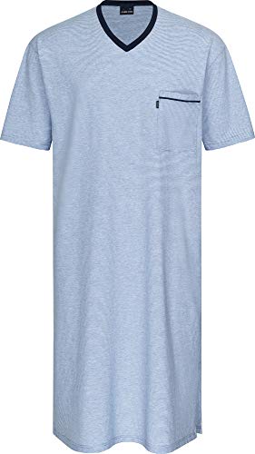 Ammann Herren-Nachthemd Single-Jersey hellblau Geringelt Größe 54