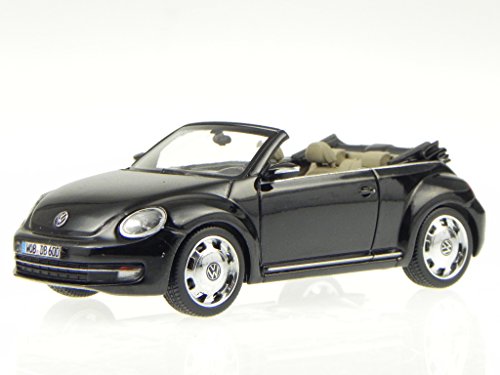 VW Beetle Cabrio schwarz deep black perleffekt Modellauto Schuco 1:43