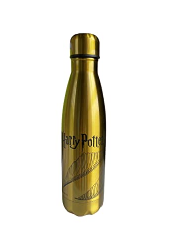 LYO Thermosflasche Harry Potter, Edelstahl, wiederverwendbar, Harry Potter, goldfarben, hält warm und kalt – für Sport, Reisen, Alltag, 500 ml – BPA-frei, offizielles Lizenzprodukt, Schwarz