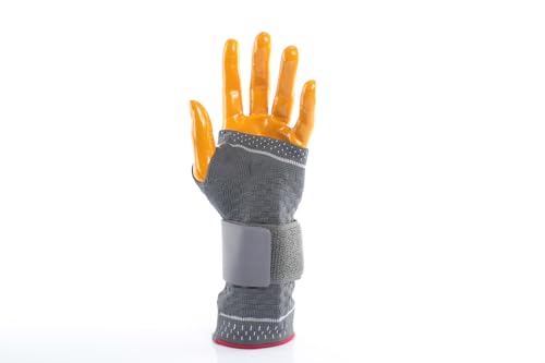Aurafix Handgelenkbandage mit freiem Daumen, atmungsaktiv, Mikromassagefunktion, lindert Verspannungen und Ruhigstellung des Handgelenks