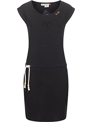 Ragwear Damen Baumwoll Jersey Kleid Sommerkleid Strandkleid Penelope Black22 Gr. M