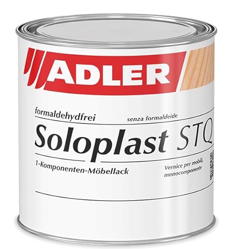 ADLER Soloplast STQ - 750 ml seidenmatt - Erstklassiger Klarlack zum Möbel lackieren - Holzlack farblos