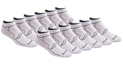 Saucony Herren Bolt Rundry Performance No-Show Multipack Socken Laufsocken, Weiß (12 Paar), Large (12er Pack)