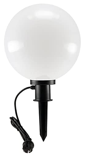 Kugelleuchte Gartenlampe 30cm mit Erdspieß für Aussen IP44 1,5m Kabel E27 Fassung Wetterfest Frost- & UV-beständig - bleicht nicht aus
