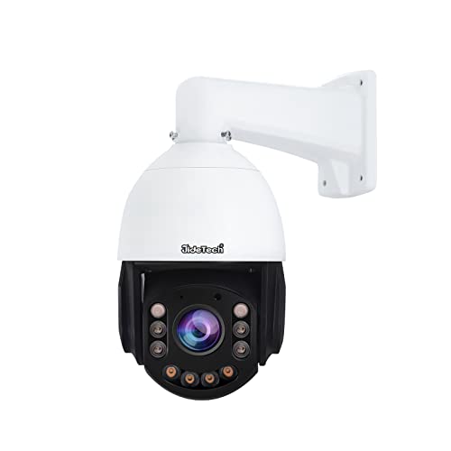 JideTech 5MP PTZ PoE Überwachungskamera Aussen 20x Optischer Zoom, Dome IP Kamera Outdoor mit Personen-/Fahrzeugerkennung, 360° Schwenk 90° Neige, Nachtsicht in Farbe, 2-Wege-Audio, IP66 Wasserdicht
