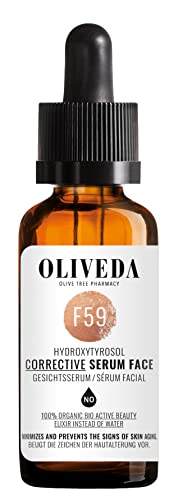 Oliveda F59 - straffendes Gesichtsserum Hydroxytyrosol Corrective | Sofort-Effekt leichten Linien |  Hyroxytyrosol, Parakresse Extrakt, natürliches Hyaluron - strafft die Haut + feine Poren - 30 ml