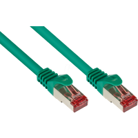 Good Connections Cat. 6 Ethernet LAN Patchkabel mit Rastnasenschutz RNS, S/FTP, PiMF, PVC, 250Mhz, Gigabit-fähig (10/100/1000-Base-T Ethernet Netzwerke), für Patchfelder, Patchpanels, Switch, Router, Modems, grün, 30m