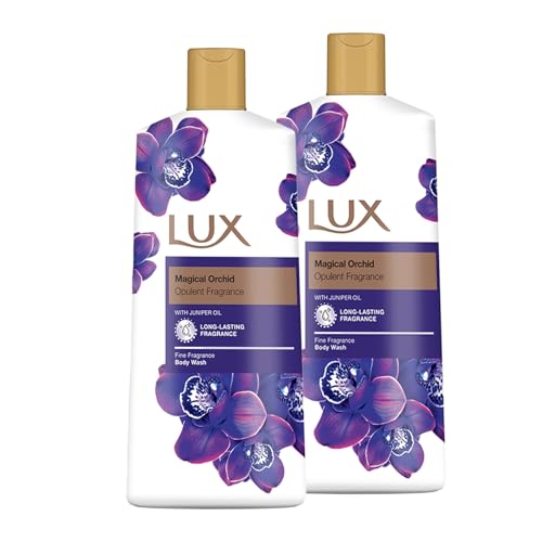 LUX Body Wash, Magical Orchid with Juniper Oil - Gentle & Soothing Skin Care, Nourishing Body Cleanser, Aromatic Bath Soap, Shower Gift for Women - Pack of 2, 600 ml
