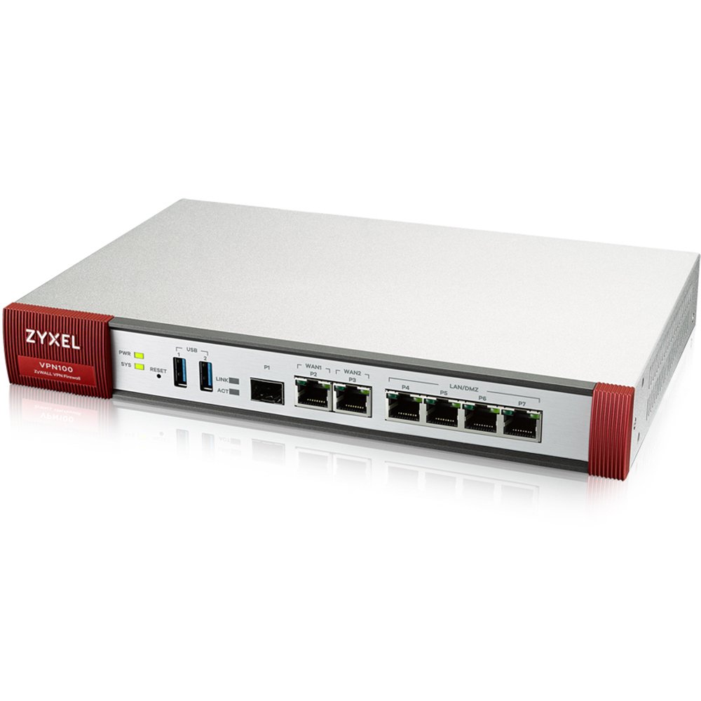 Zyxel ZyWALL 2,0 Gbit/s, bis zu 100 Benutzer, VPN Firewall/SD-WAN, ein 1-jähriges SD-WAN-Lizenz-Pack inklusive [VPN100]